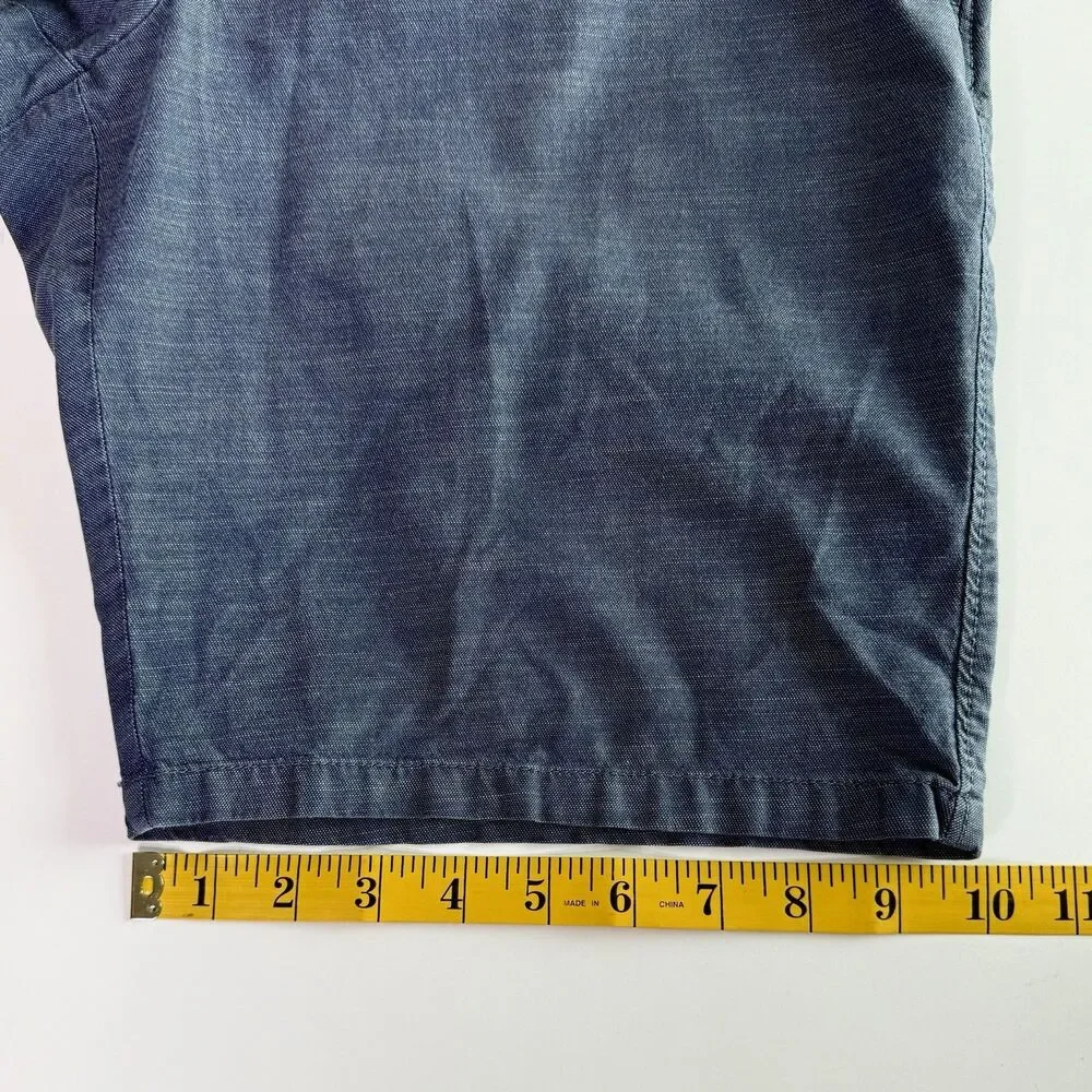BANANA REPUBLIC Mens Sz 32 VNTG Flat Front Aiden Shorts Blue Heather Preppy Y2K